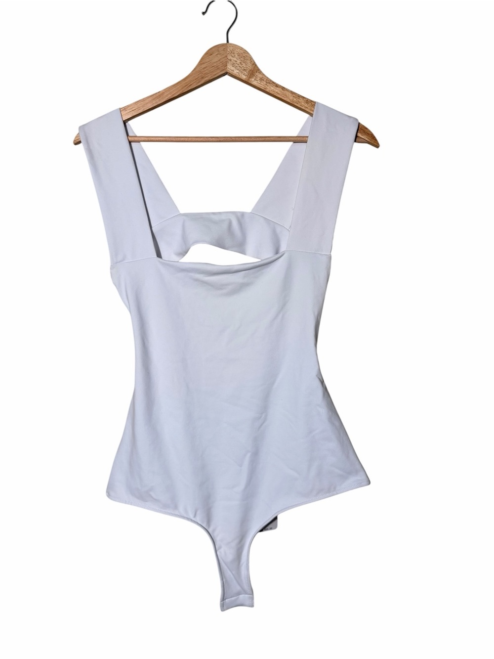 Free People White Square Neck Thong Bodysuit